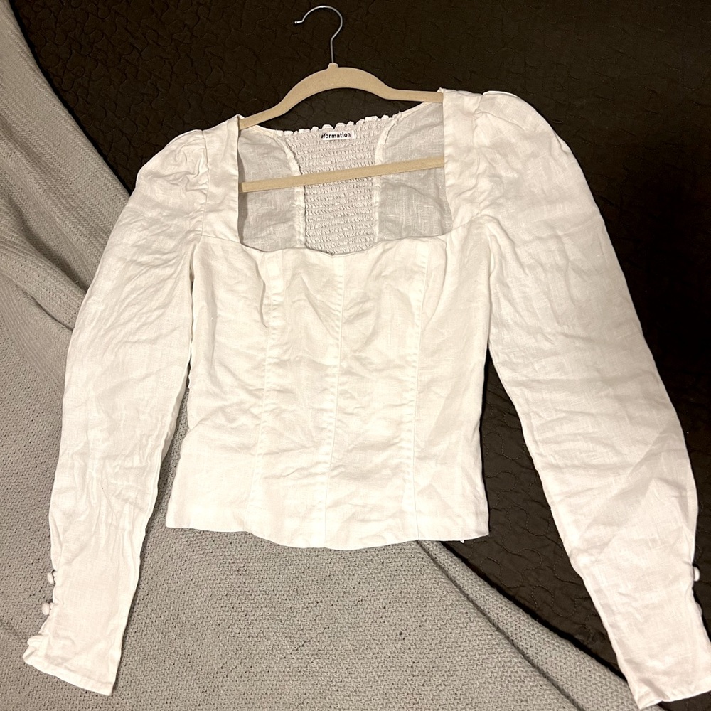 Reformation Stilton White linen top
